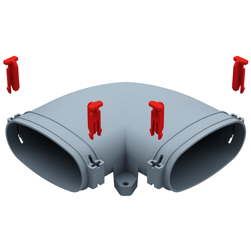 Helios Ventilatoren - Zubehör/Ersatzteile für Ventilatoren FlexPipe Bogen Horizontal FRS-BH 51 90Grad Rohr Oval 51