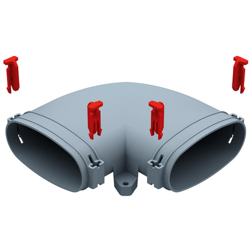 Helios Ventilatoren - Zubehör/Ersatzteile für Ventilatoren FlexPipe Bogen Horizontal FRS-BH 51 90Grad Rohr Oval 51