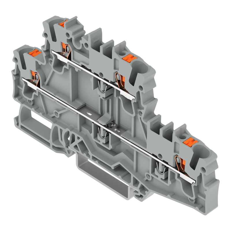 WAGO - Durchgangs-Reihenklemme Doppelstockklemme 2202-2701 grau − 50 Stück