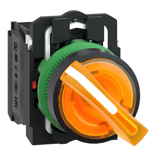 Schneider Electric - Wahlschalter, Komplettgerät Leuchtwahlschalter XB5AK125M5 2 St., 240V, 1S+1Ö