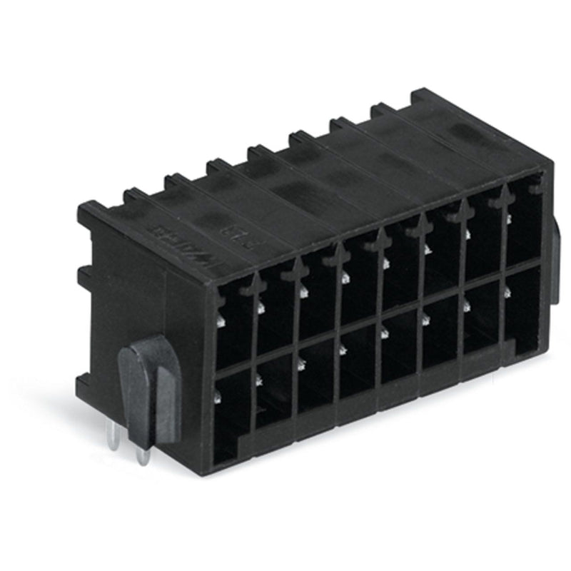 WAGO GmbH & Co. KG - Leiterplattensteckverbinder THR-Stiftleiste 2-reihig 713-14#4055143778633 0,8x0,8,abgew.,sw − 120 Stück