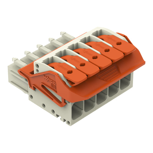 WAGO GmbH & Co. KG - Ein- und mehrpolige Klemmenleiste 1-Leiter-Federleiste 831-1105/320-000 Push-inCAGECLAMP,lgr − 20 Stück