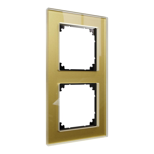 Merten - Abdeckrahmen Echtglasrahmen 2-fach MEG4020-2341 gold, M-Plan