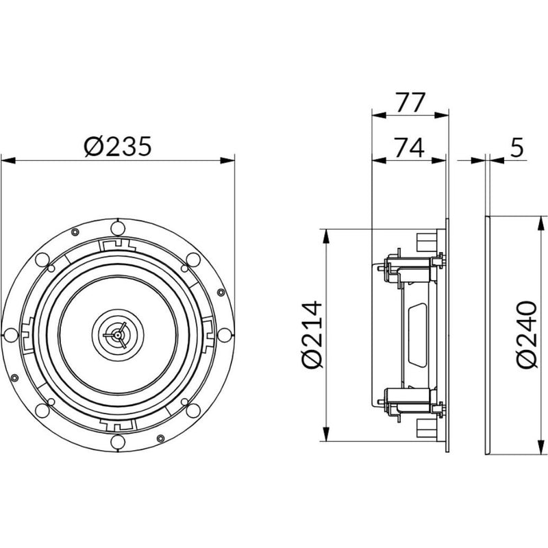 WHD - Lautsprecher Design-Lautsprecher R240T25SLws 2-Wege,25W-Übertrag