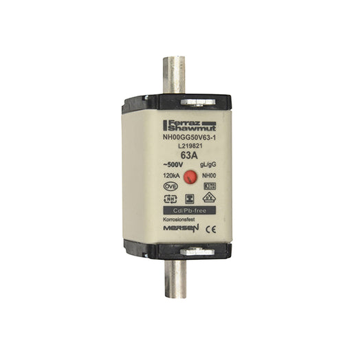 Mersen - Messersicherung Sicherungseinsatz NH Sond. NH00GG50V50-1 gG Gr.00 50A SGL KM − 3 Stück