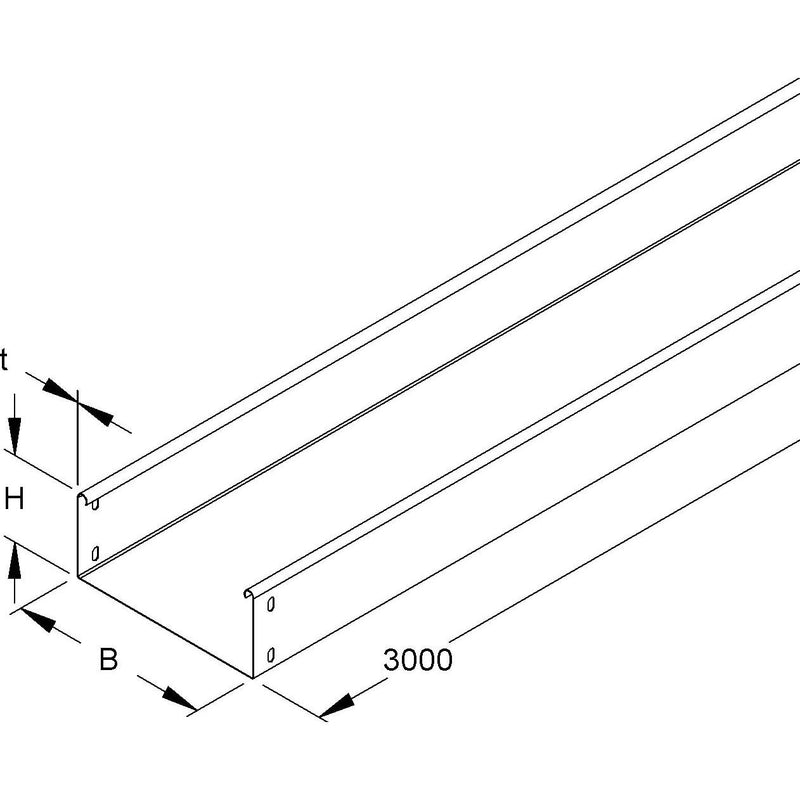 Niedax - Kabelrinne RLU 85.600 F OV 85x600x3000mm − 3 Meter