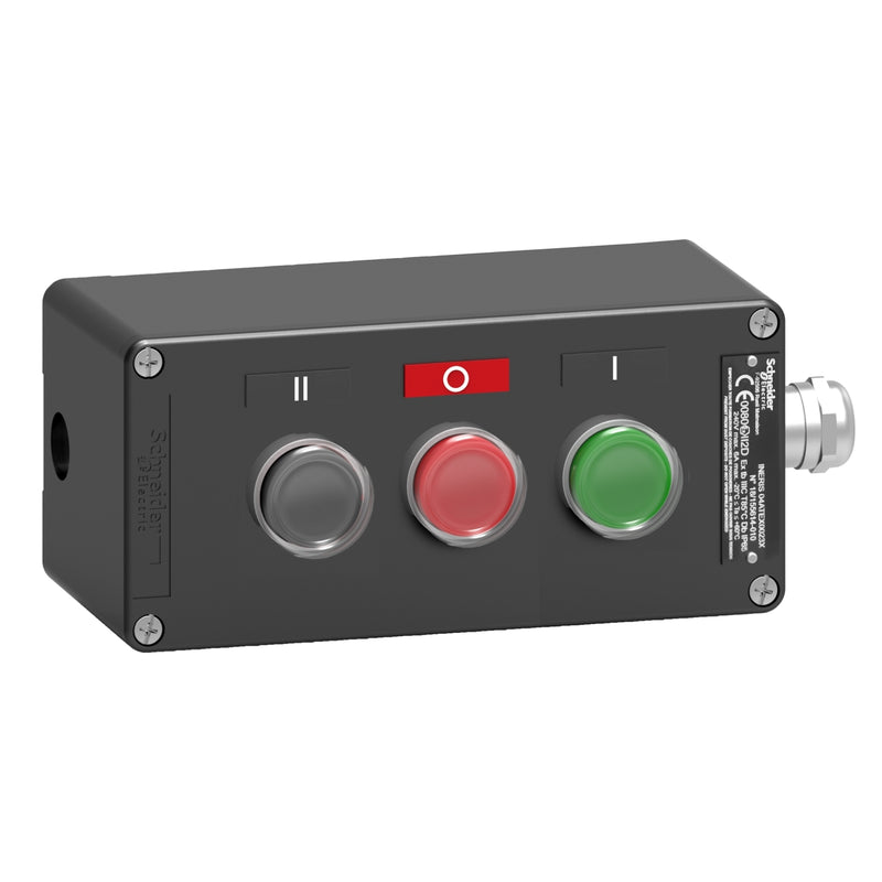 Schneider Electric - Befehls- und Meldegeräte-Kombination im Gehäuse Tasterstation XAWF310EX (Metall) 3 Taster