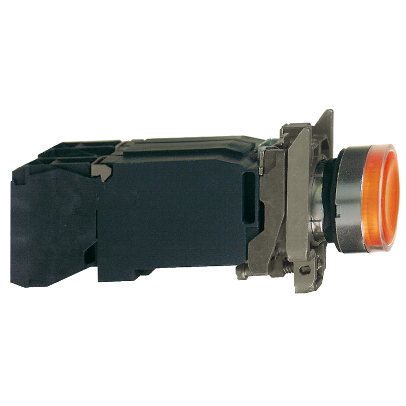 Schneider Electric - Drucktaster, Komplettgerät Leuchtdrucktaster, orange XB4BW3545 o. Rastung 1S+1Ö