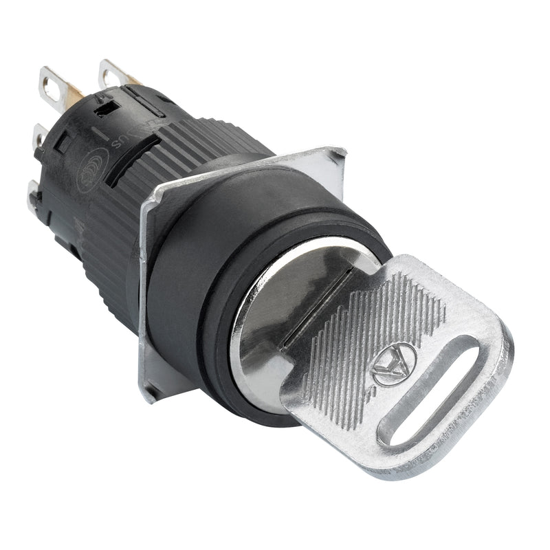 Schneider Electric - Wahlschalter, Komplettgerät Wahlschalter, schwarz XB6EAG221P Schloss, 2 St., 1W − 5 Stück
