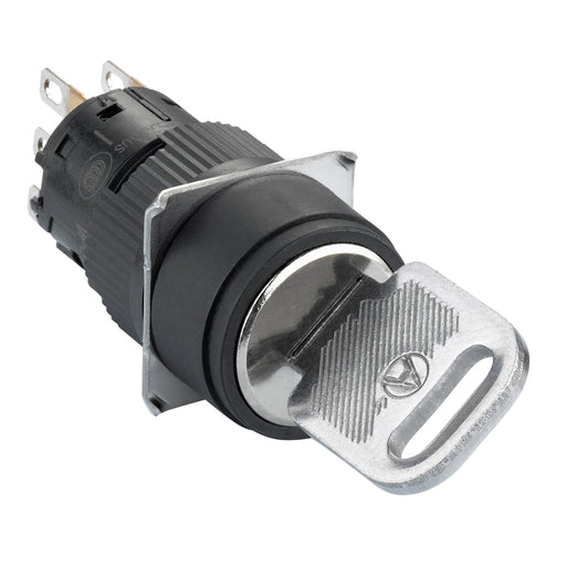 Schneider Electric - Wahlschalter, Komplettgerät Wahlschalter, schwarz XB6EAG221P Schloss, 2 St., 1W − 5 Stück