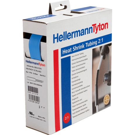 HellermannTyton - Schrumpfschlauch HIS-3/64-POX-BU 10m D 1,2/0,6 bl