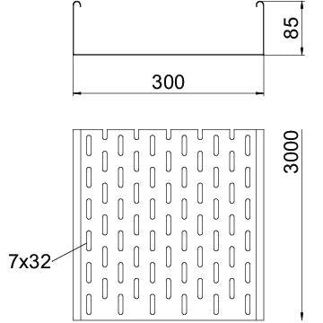 OBO Bettermann - Kabelrinne MKS 830 FS 85x300mm − 3 Meter