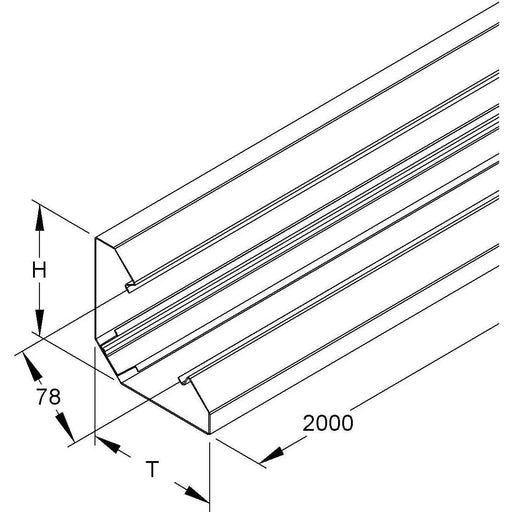 Niedax - Geräteeinbaukanal Pultkanalunterteil PGU 120-78 L − 8 Meter
