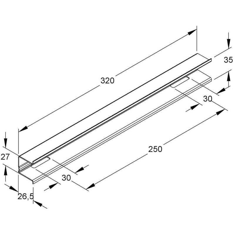 Niedax - Trennwandhalterung für Installationskanal Adapterschiene TS 35T80
