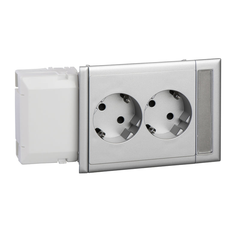 Schneider Electric - Steckdose Doppelsteckdose mit 5940023 Schriftfeld quot