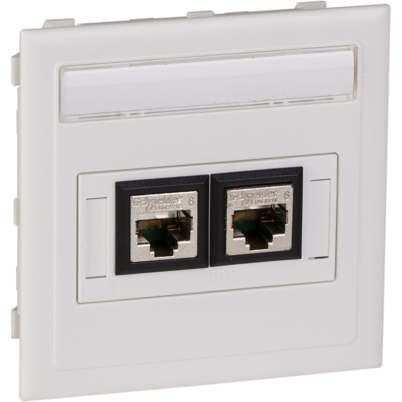 Schneider Electric - Modularer Steckverbinder Anschlusssatz flach weiß 5974106 2XActassi 250 cat6