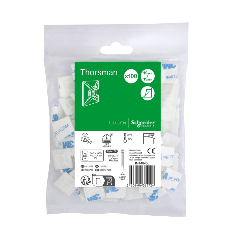 Schneider Electric - Befestigungssockel und -element für Kabelbinder Sockel Kabelbinder IMT46450 Selbstkleb. 100Stk