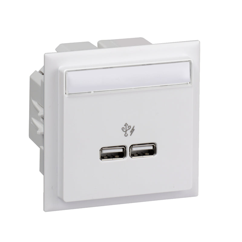 Schneider Electric - USB-Spannungsversorgung USB Ladestation mit Dose INS60520 max. 2,4A ABD SF AL