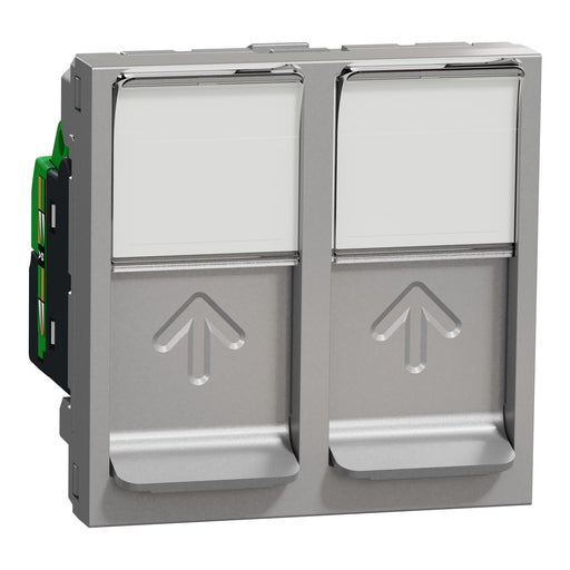 Schneider Electric - Kommunikationsanschlussdose Kupfer Unica Datendose 2xRJ45 NU342030 Cat5e Staubschutz