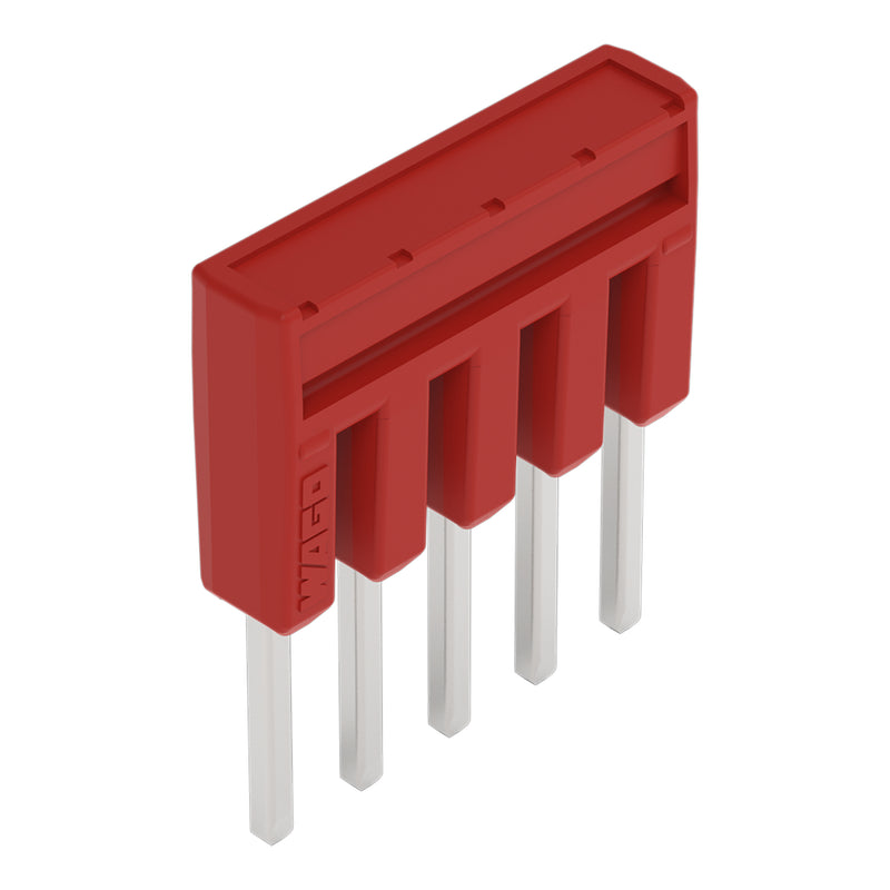 WAGO - Querverbinder/Brücker für Reihenklemme Kammbrücker, isoliert 2000-405/000-005 5-fach, rot − 25 Stück