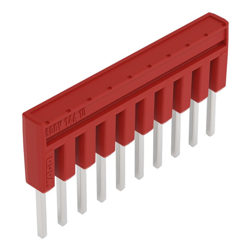 WAGO - Querverbinder/Brücker für Reihenklemme Kammbrücker, isoliert 2000-410/000-005 10-fach, rot − 25 Stück