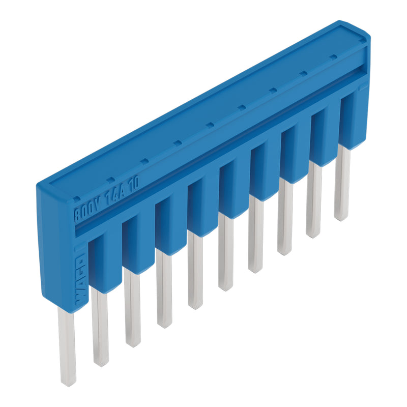 WAGO - Querverbinder/Brücker für Reihenklemme Kammbrücker, isoliert 2000-410/000-006 10-fach, blau − 25 Stück