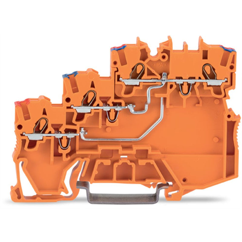WAGO - Initiator/Aktor-Reihenklemme 3-Leiter-Initiatorenklemme 2000-5372 orange − 15 Stück