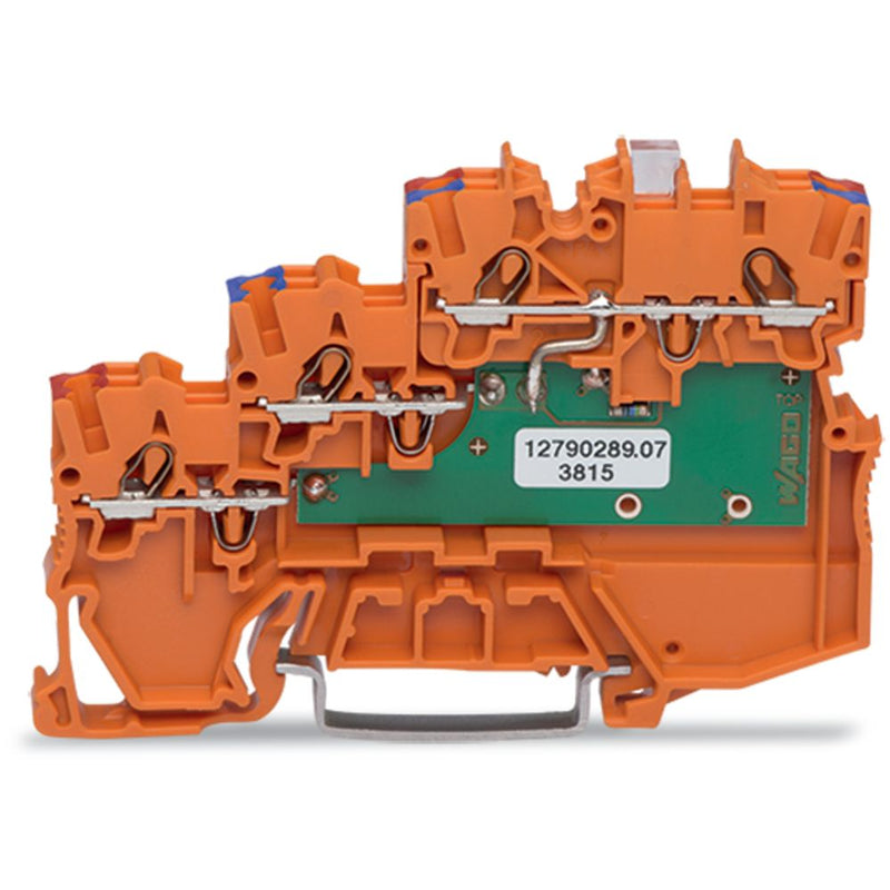 WAGO - Initiator/Aktor-Reihenklemme 3-Leiter-Initiatorenklemme 2000-5372/1102-953 LED grün − 15 Stück