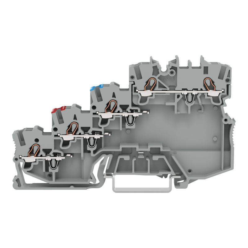 WAGO - Initiator/Aktor-Reihenklemme 4-Leiter-Initiatorenklemme 2000-5410 mit PE − 50 Stück