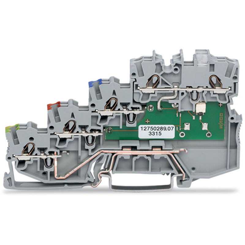 WAGO - Initiator/Aktor-Reihenklemme 4-Leiter-Initiatorenklemme 2000-5417/1101-951 LED gelb für NPN − 50 Stück