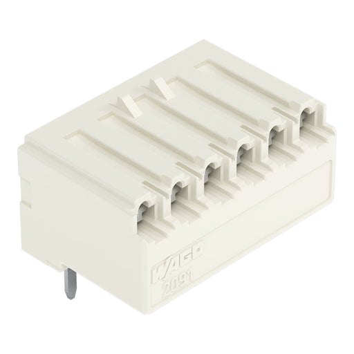 WAGO - Leiterplattensteckverbinder THT-Federleiste abgewink. 2091-1326 3,5mm,lichtgrau − 100 Stück