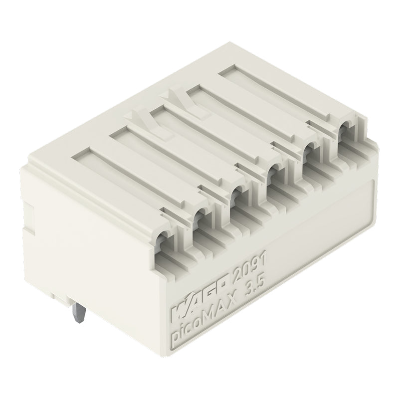 WAGO - Leiterplattensteckverbinder THR-Federleiste abgewink. 2091-1328/200-000 3,5mm,lichtgrau − 100 Stück