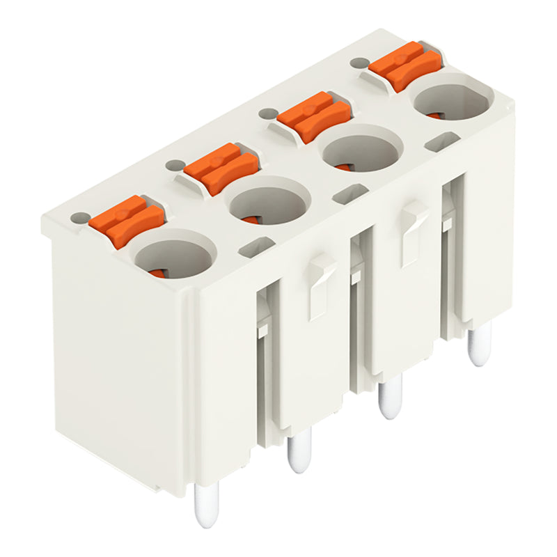 WAGO - Leiterplattensteckverbinder 1-Leiter-THR-Federleiste 2092-3174/200-000 CAGE CLAMP,lichtgrau − 100 Stück