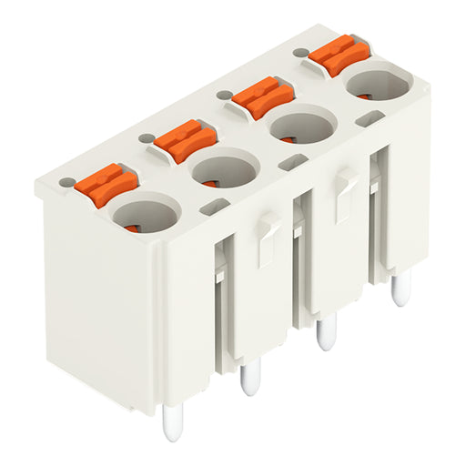 WAGO - Leiterplattensteckverbinder 1-Leiter-THR-Federleiste 2092-3174/200-000 CAGE CLAMP,lichtgrau − 100 Stück