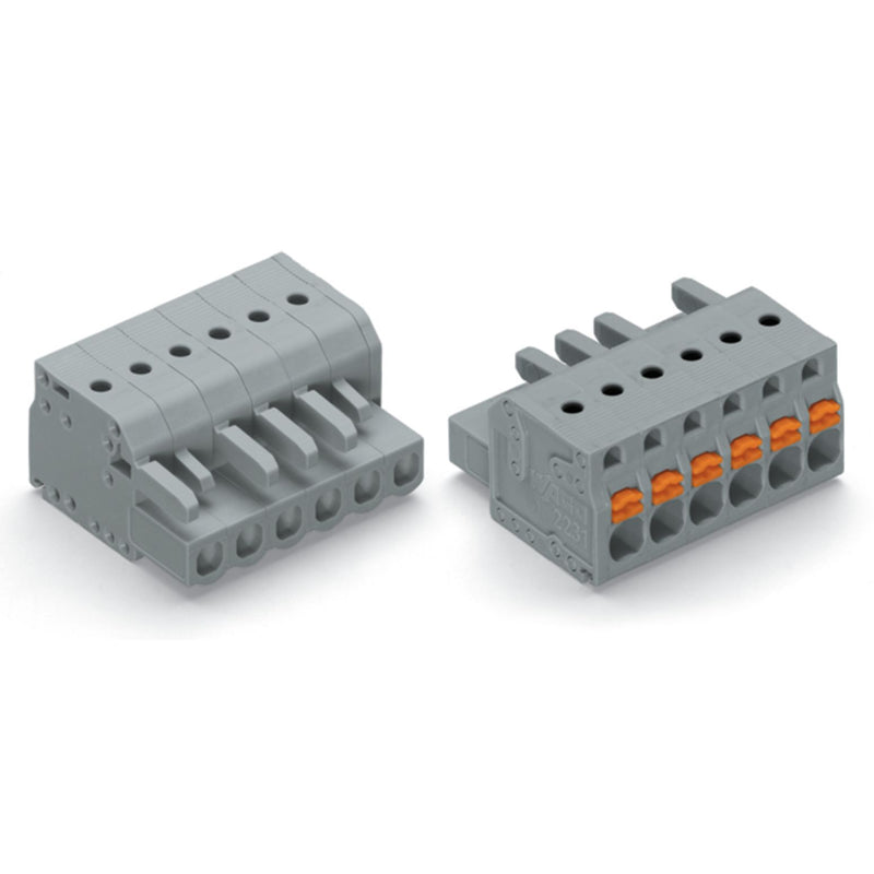 WAGO - Kabelsteckverbinder für Leiterplattensteckverbinder 1-Leiter-Federleiste 2231-102/102-000 Push-inCAGECLAMP,gr − 100 Stück