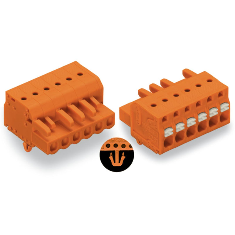 WAGO - Kabelsteckverbinder für Leiterplattensteckverbinder 1-Leiter-Federleiste 2231-316/008-000 Push-inCAGECLAMP,or − 25 Stück
