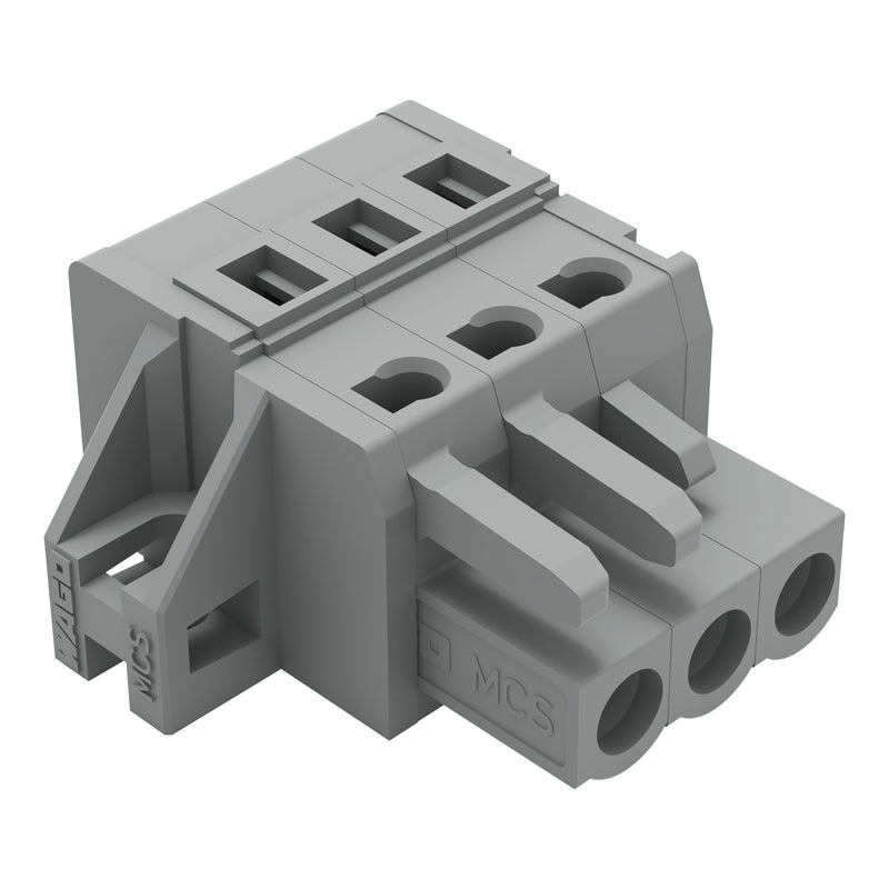 WAGO - Kabelsteckverbinder für Leiterplattensteckverbinder 1-Leiter-Federleiste 231-103/031-000 CAGECLAMP,2,5 mm²,gr − 50 Stück