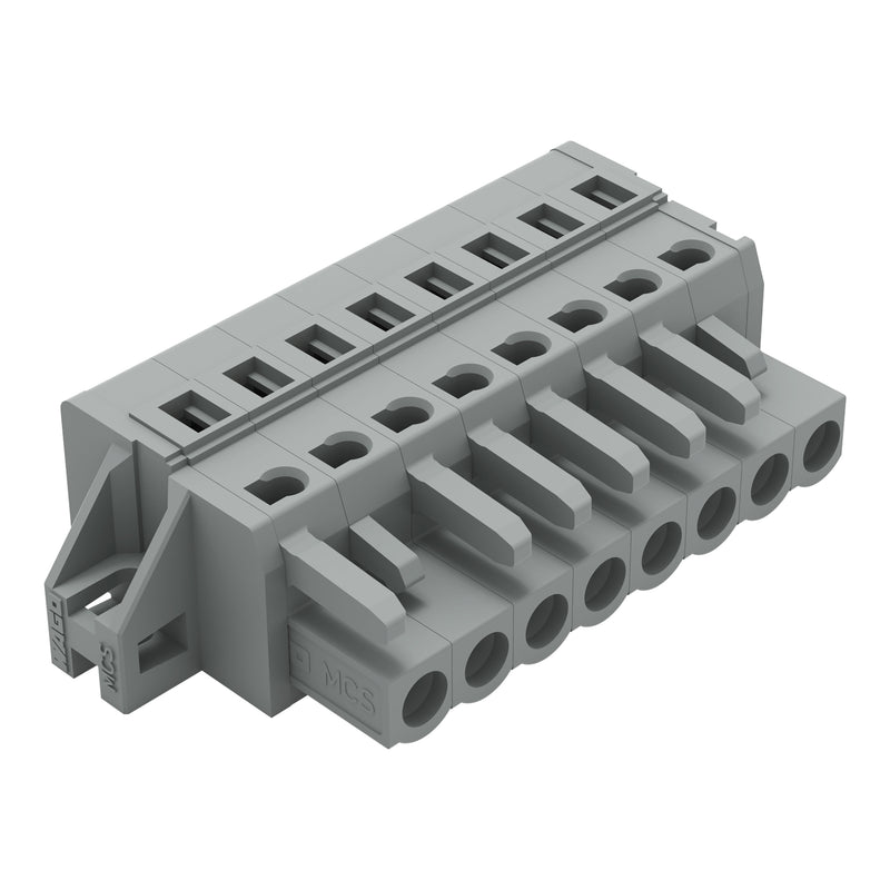 WAGO - Kabelsteckverbinder für Leiterplattensteckverbinder 1-Leiter-Federleiste 231-108/031-000 CAGECLAMP,2,5 mm²,gr − 50 Stück