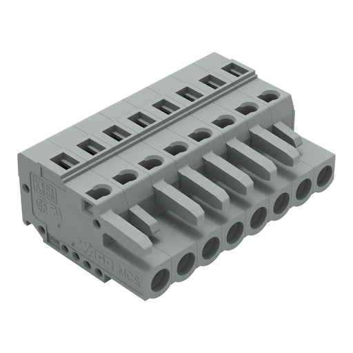 WAGO - Kabelsteckverbinder für Leiterplattensteckverbinder 1-Leiter-Federleiste 231-108/102-000 CAGECLAMP,2,5 mm²,gr − 50 Stück