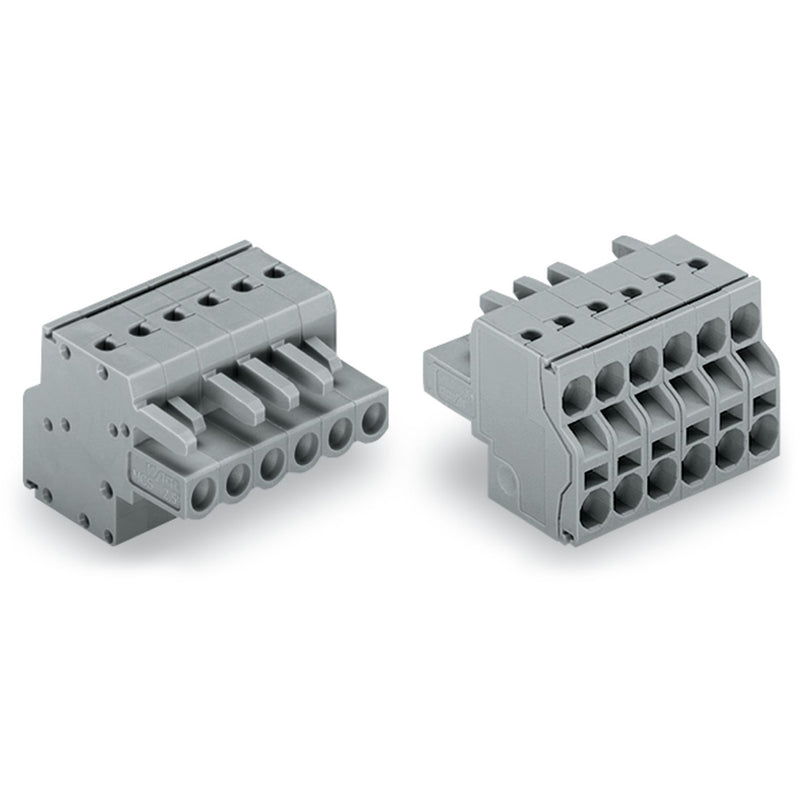 WAGO - Kabelsteckverbinder für Leiterplattensteckverbinder 2-Leiter-Federleiste 231-2116/026-000 CAGECLAMP,2,5mm²,gr − 25 Stück