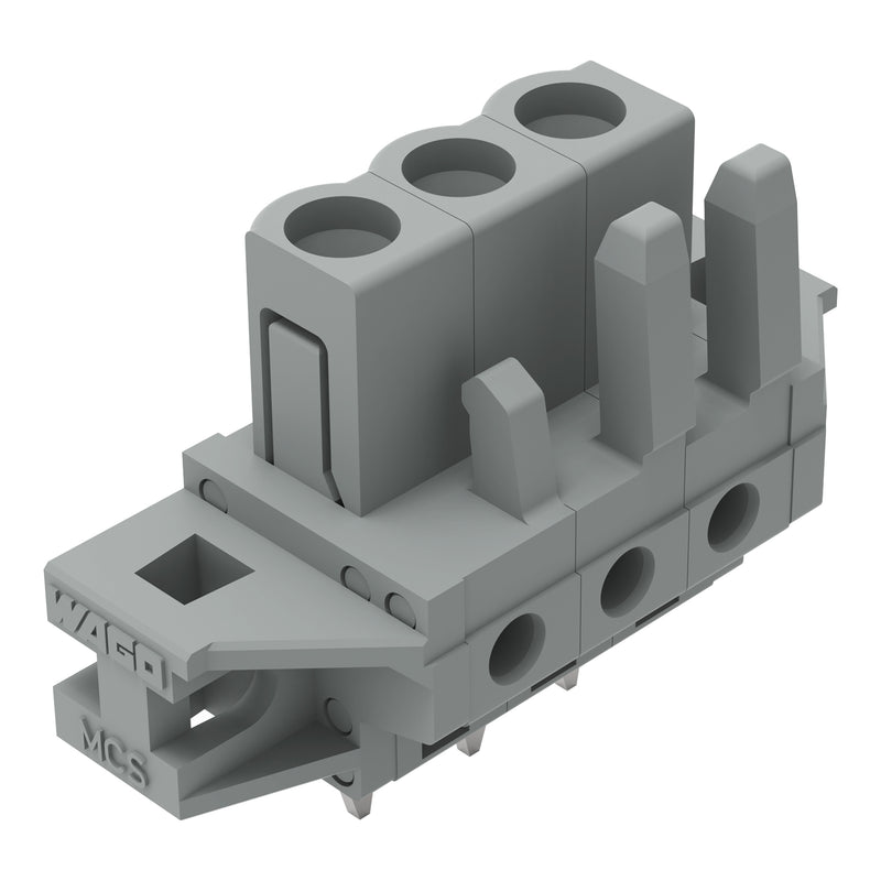 WAGO - Leiterplattensteckverbinder THT-Federleiste gerade 232-133/031-000 Rastermaß 5mm,grau − 50 Stück