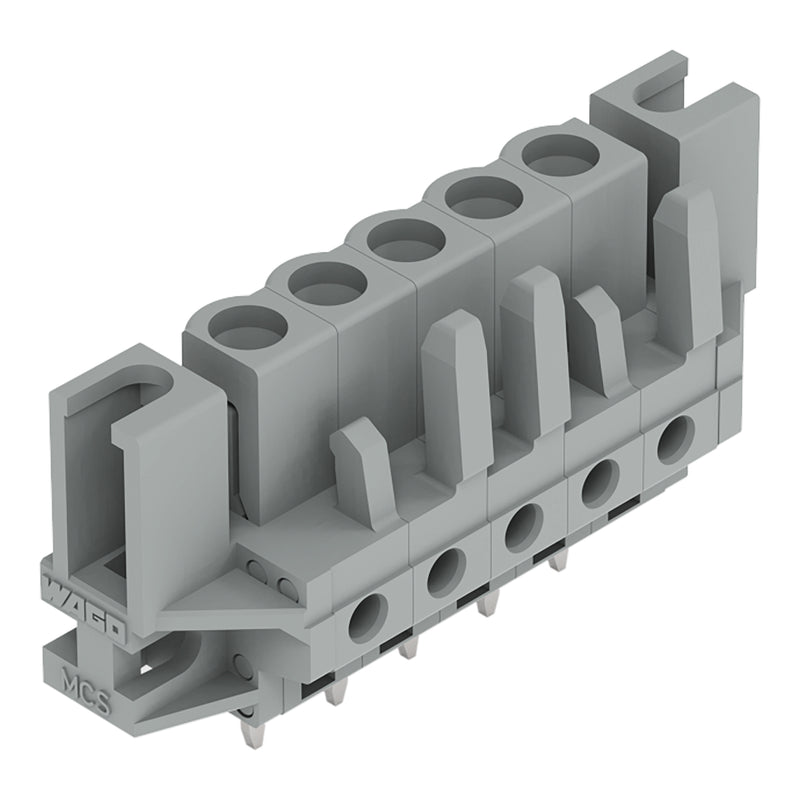 WAGO - Leiterplattensteckverbinder THT-Federleiste gerade 232-135/047-000 Rastermaß 5mm,grau − 50 Stück