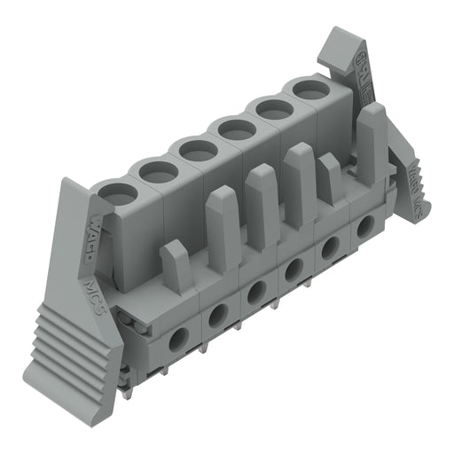 WAGO - Leiterplattensteckverbinder THT-Federleiste gerade 232-136/039-000 Rastermaß 5mm,grau − 50 Stück