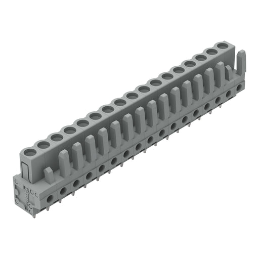 WAGO - Leiterplattensteckverbinder THT-Federleiste gerade 232-147 Rastermaß 5mm,grau − 25 Stück