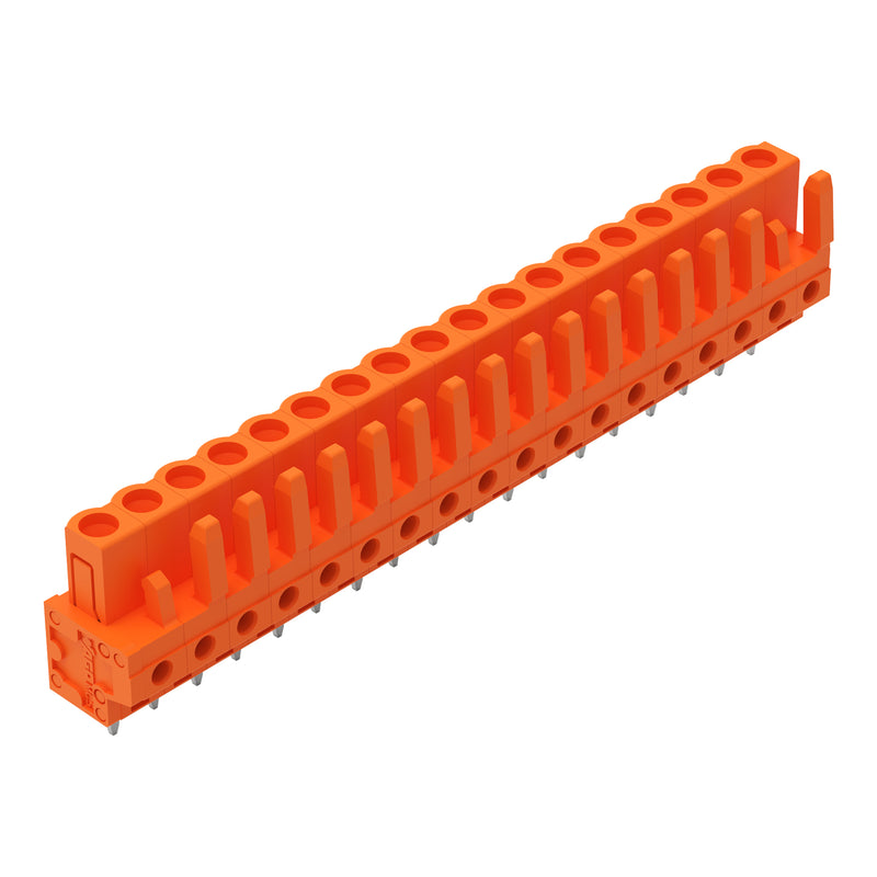 WAGO - Leiterplattensteckverbinder THT-Federleiste gerade 232-178 Maß 5,08mm,orange − 25 Stück