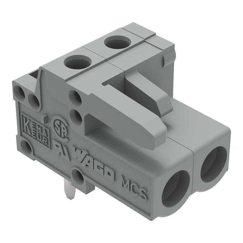 WAGO - Leiterplattensteckverbinder THT-Federleiste abgewink. 232-232 Rastermaß 5mm,grau − 200 Stück