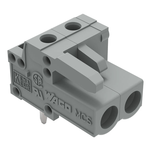 WAGO - Leiterplattensteckverbinder THT-Federleiste abgewink. 232-232 Rastermaß 5mm,grau − 200 Stück