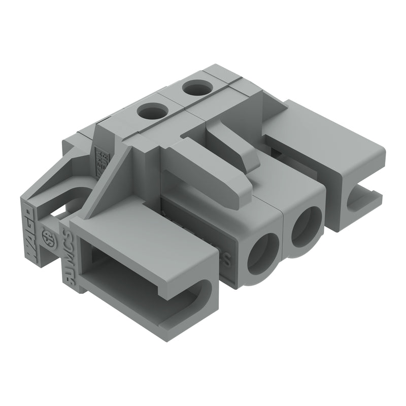 WAGO - Leiterplattensteckverbinder THT-Federleiste abgewink. 232-232/047-000 Rastermaß 5mm,grau − 100 Stück