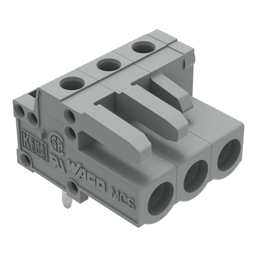 WAGO - Leiterplattensteckverbinder THT-Federleiste abgewink. 232-233 Rastermaß 5mm,grau − 100 Stück