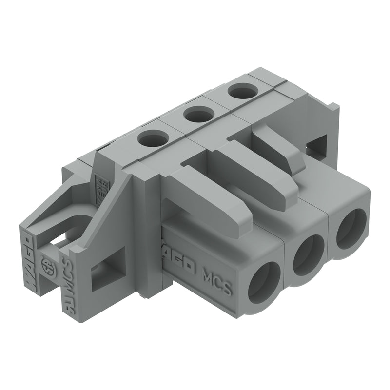 WAGO - Leiterplattensteckverbinder THT-Federleiste abgewink. 232-233/031-000 Rastermaß 5mm,grau − 50 Stück